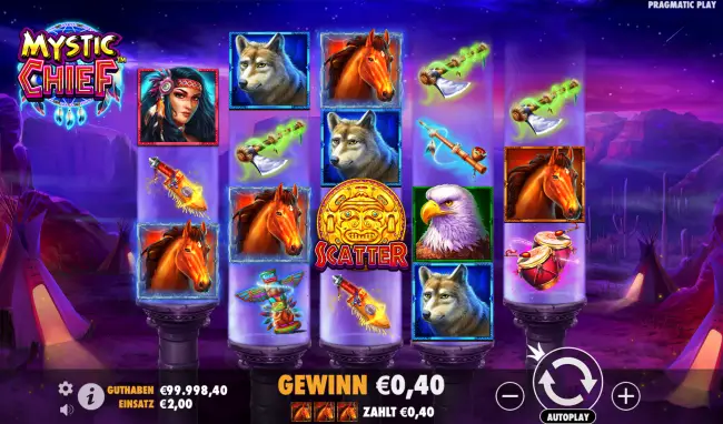 Screenshot Mystic Chief: so sieht der Slot aus