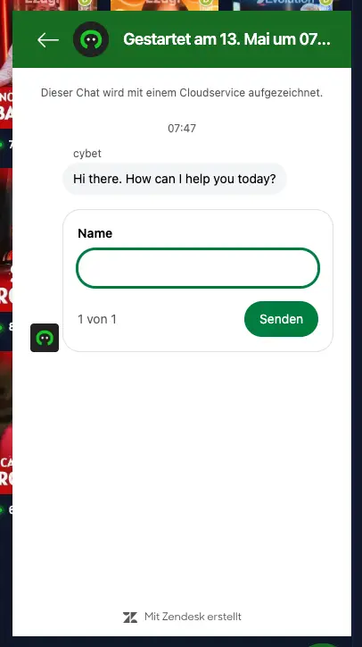 Cybet Casino Live Chat