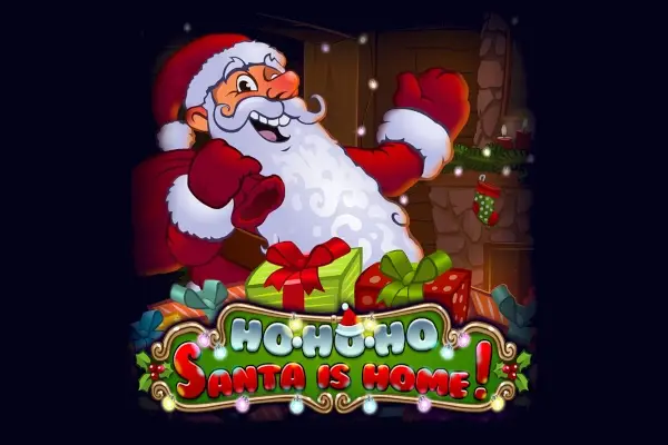 Ho-Ho-Ho Santa is Home Logo