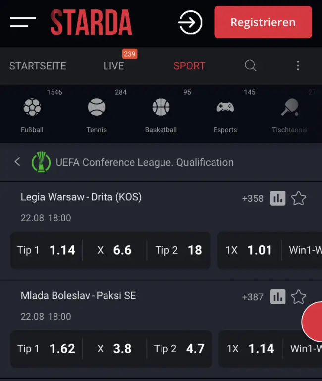 Starda Sportwetten Test