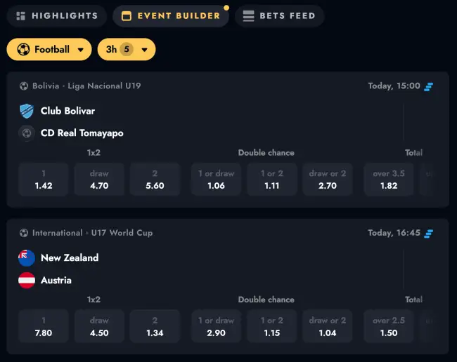 Oscarspin Casino Event Builder