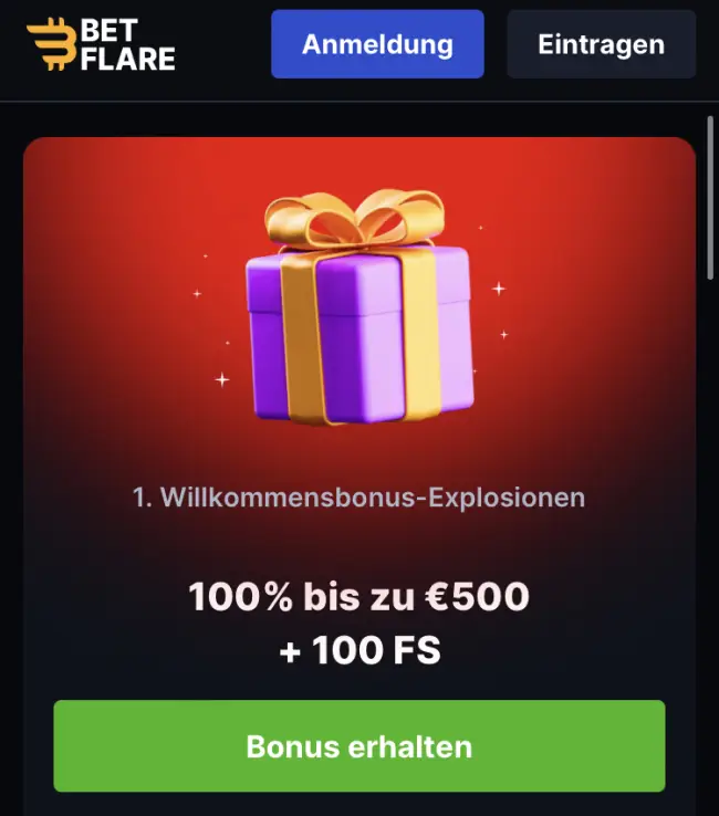 Betflare Casino Bonus