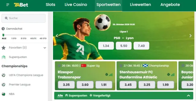 7abet Sportwetten Test