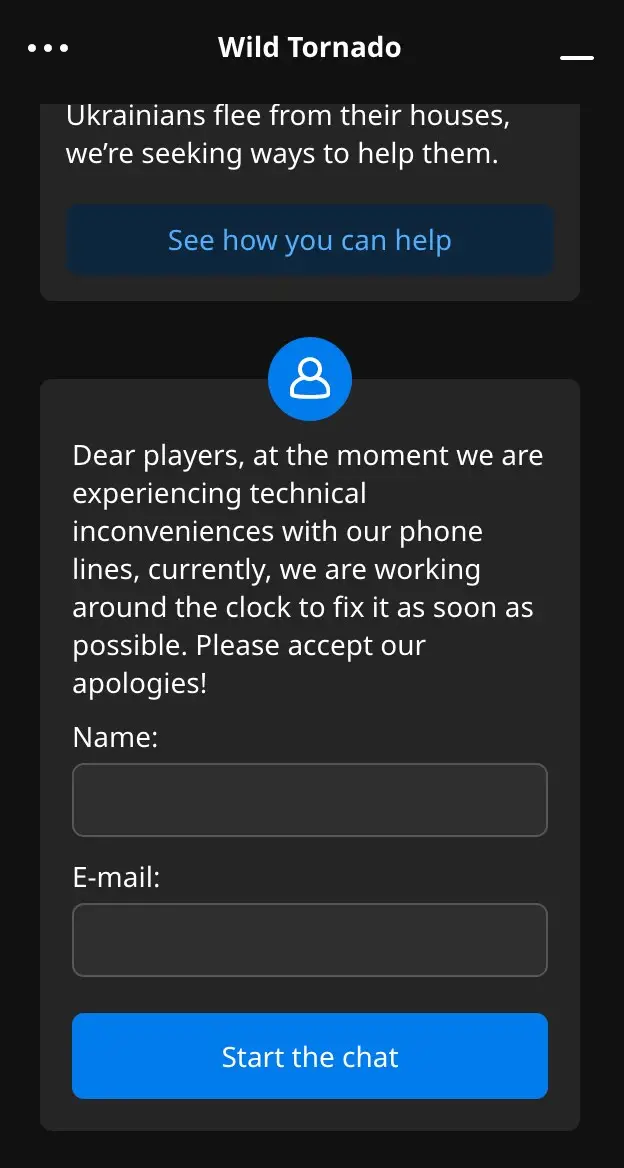 Wild Tornado Live-Chat