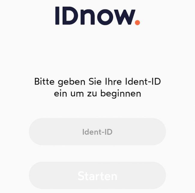 IDnow Ident-ID eingeben