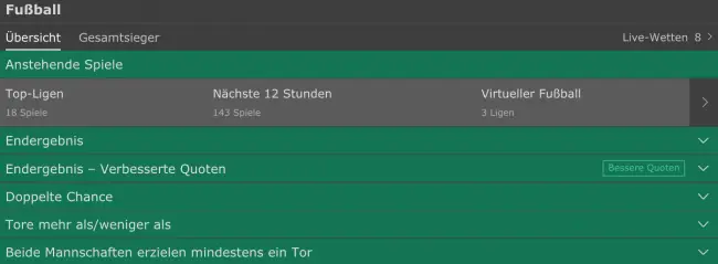 bet365 Wettquoten