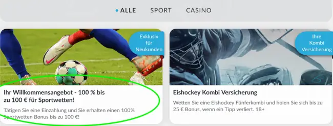 BetVictor Neukunden-Sportbonus auswählen