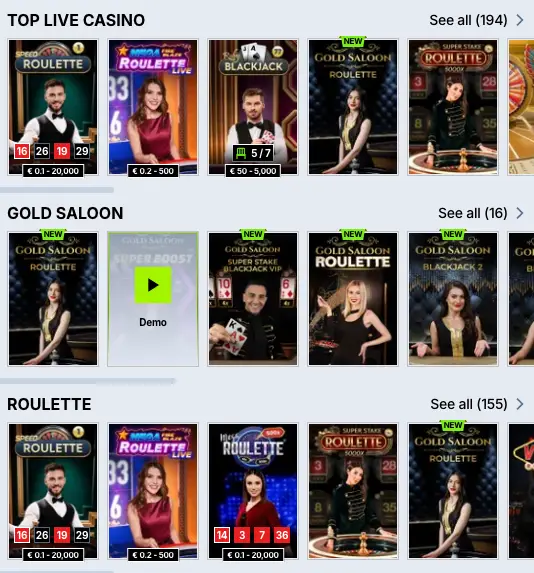 Zoccer Casino Live