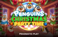 Penguins Christmas Party Time Logo