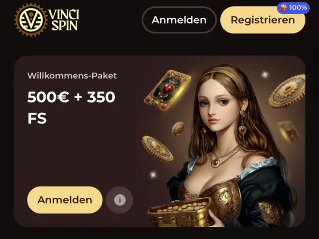 Vinci Spin Casino Bonus