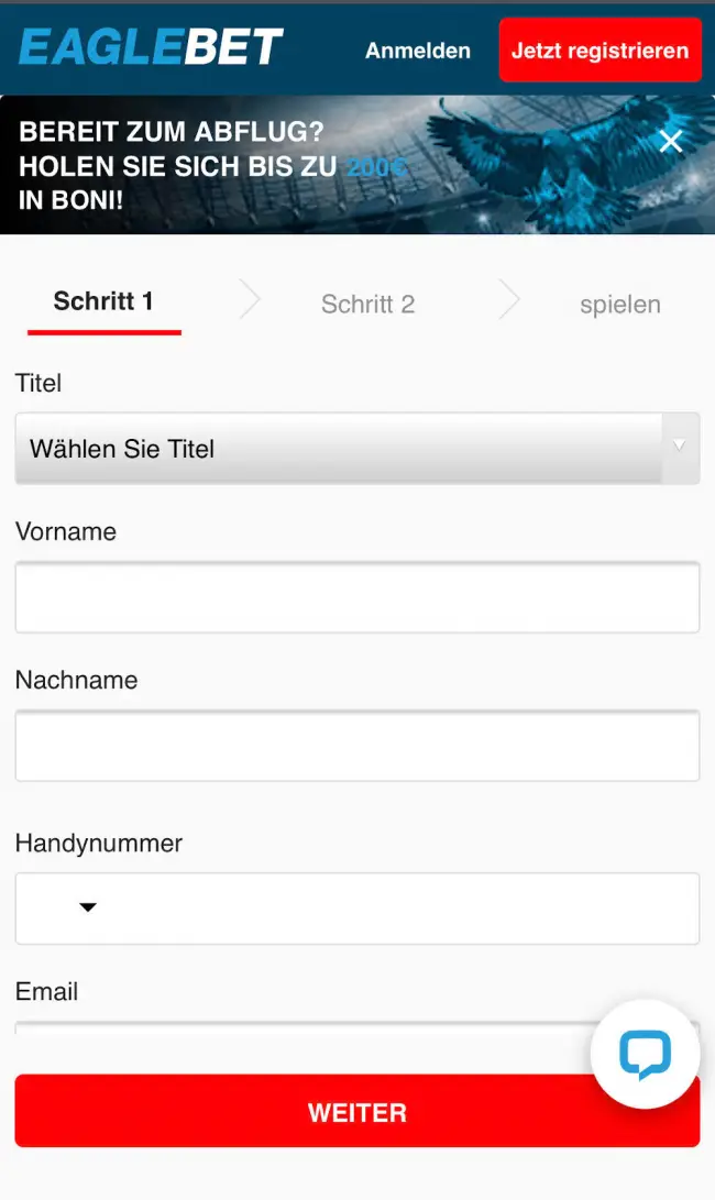 Eaglebet Bonus Registrierung