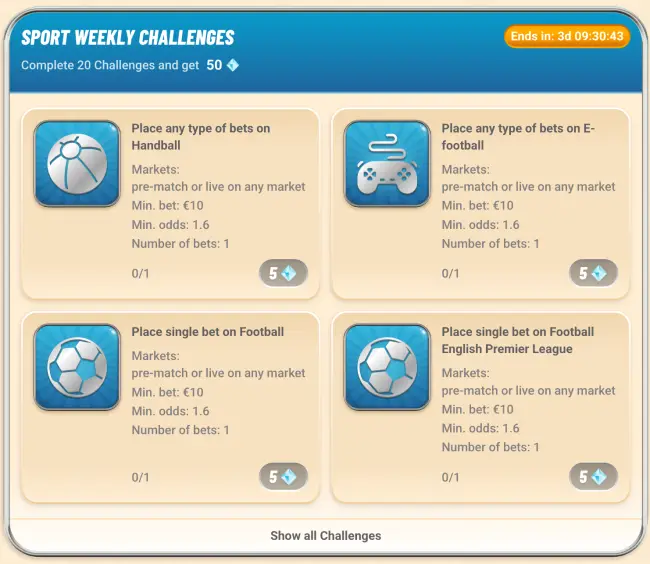 Vegasino Sport Challenges