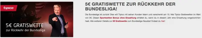 Tipico Gratiswette Bundesliga Neustart