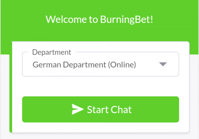 Der Live Chat auf Burningbet garantiert schnelle Hilfe.