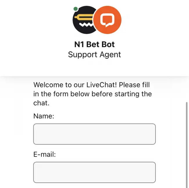 N1bet Casino Livechat