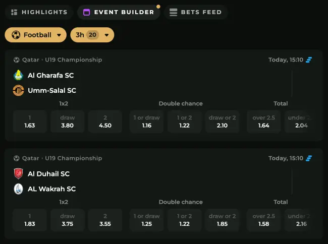 Goldzino Sport Event Builder