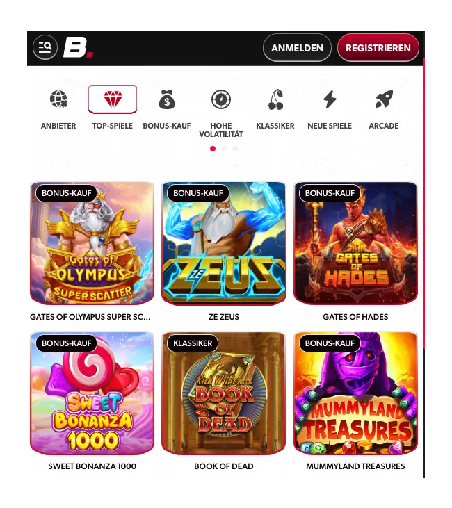 Entdeckt das Spieleangebot bei Betista Casino.