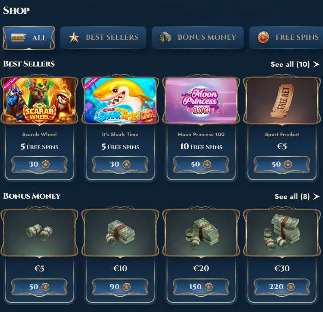 RichRoyal Casino Bonus Shop