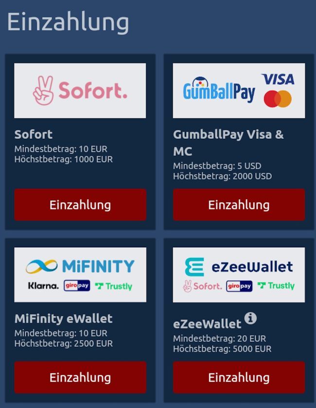 TornadoBet Einzahlungsmethoden