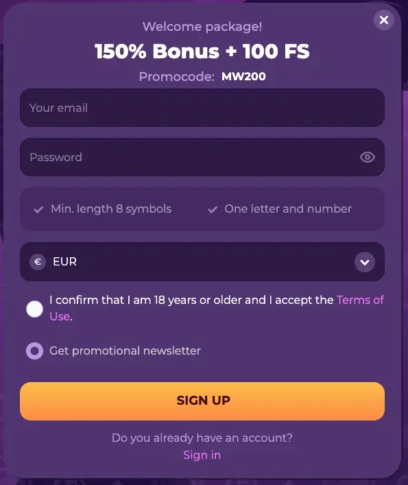 Milkyway Casino Registration