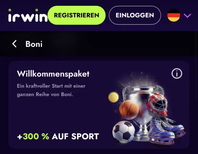 Irwin Sportwetten Test