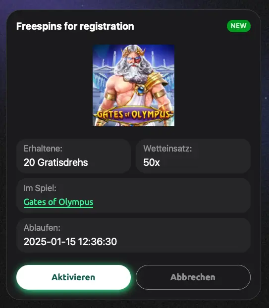 20 Freispiele ohne Einzahlung Bedingungen