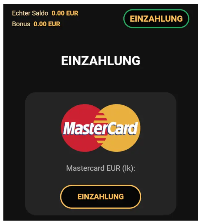 MasterCard ist im Angebot von Captainsbet enthalten.