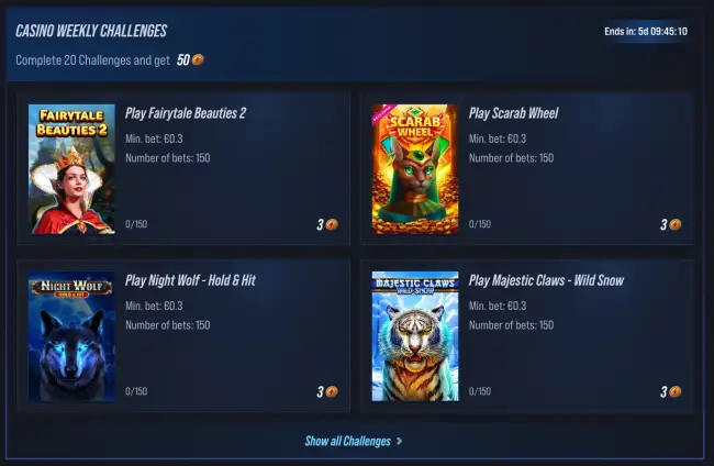 Vegashero Casino Challenges