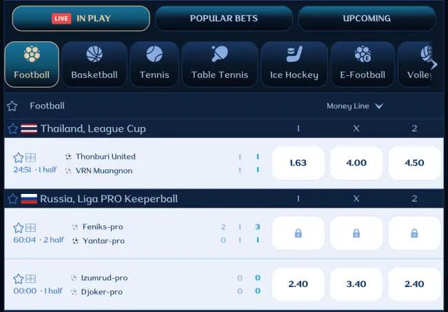 Millioner Sport Live Betting