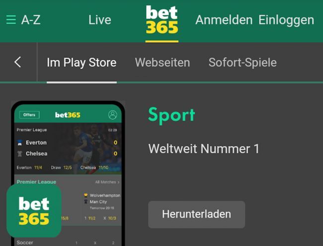 bet365 Sportwetten-App