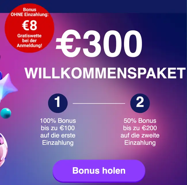200 % bis zu € 100 Bonus Freebet