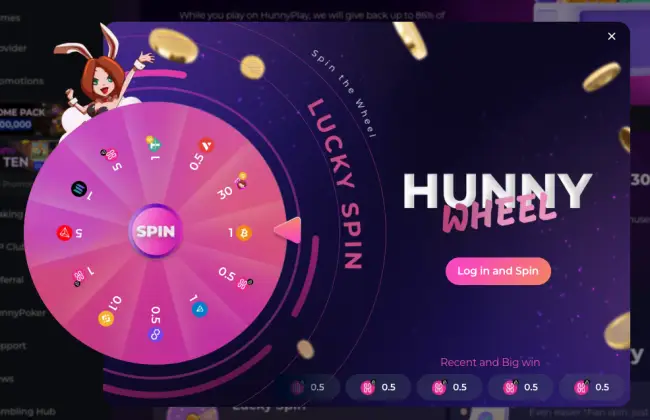 Hunnyplay Casino Hunny Wheel