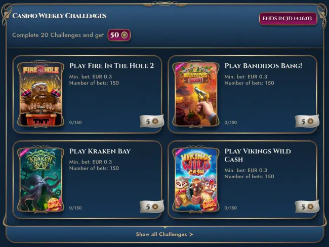 RichRoyal Casino Challegens