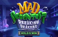 Mad Scientist Breaking Beakers Logo
