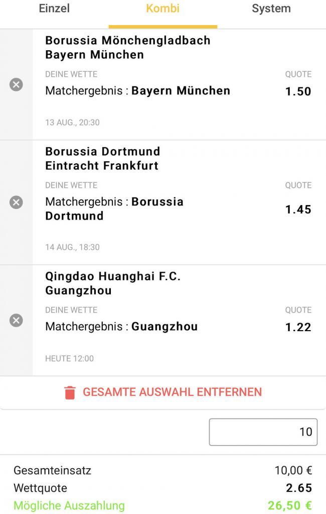 JackOne Wettschein