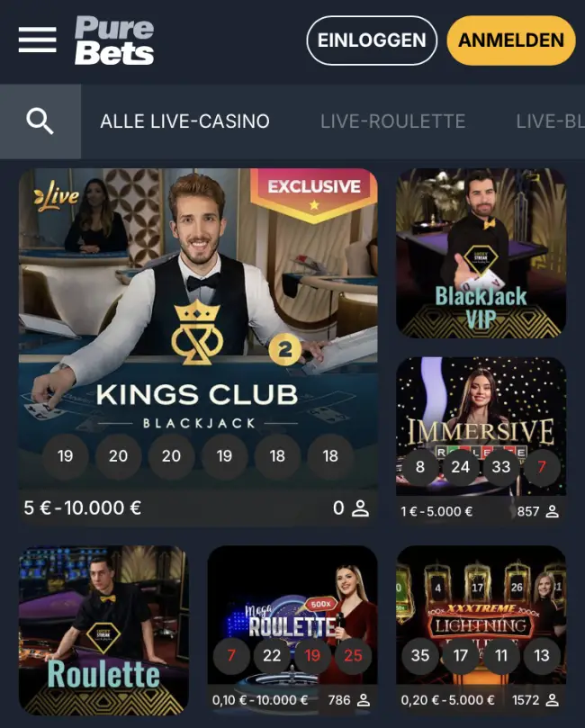 Purebets Casino Test