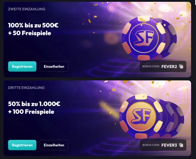 Spinfever Casino Bonus
