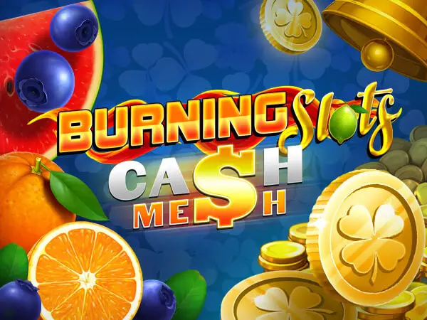 Burning Slots Cash Mesh Logo