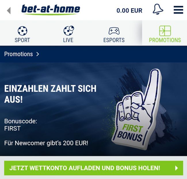 bet-at-home Bonuscode FIRST