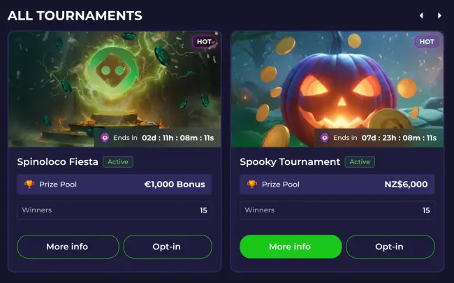 Spinoloco Casino Tournaments